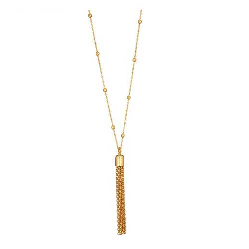 Колье с подвеской-кисточкой из цепочек Netincelle 40009490 золотистое в MEXX