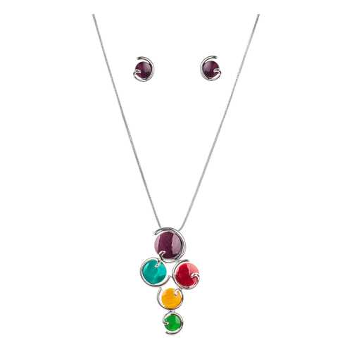 Комплект женский (колье, серьги) Shadore SAH-35588.27 фиолетовый в MEXX