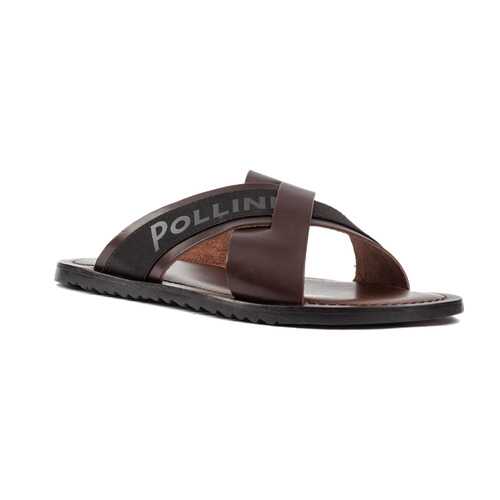 Шлепанцы мужские Pollini SB28021GOAUK0301 коричневые 42 RU в MEXX