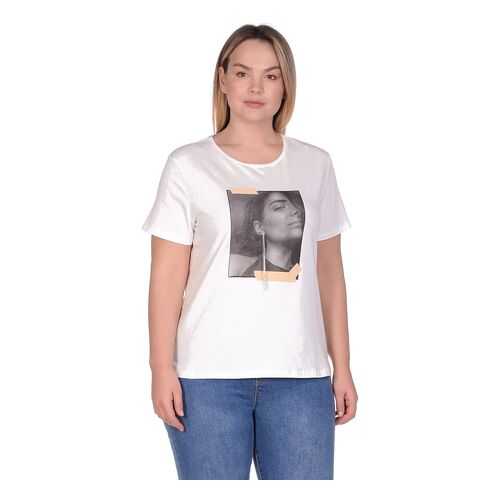 Футболка женская Modis M201W01159 белая XXL в MEXX
